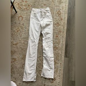 Zara split leg white jeans